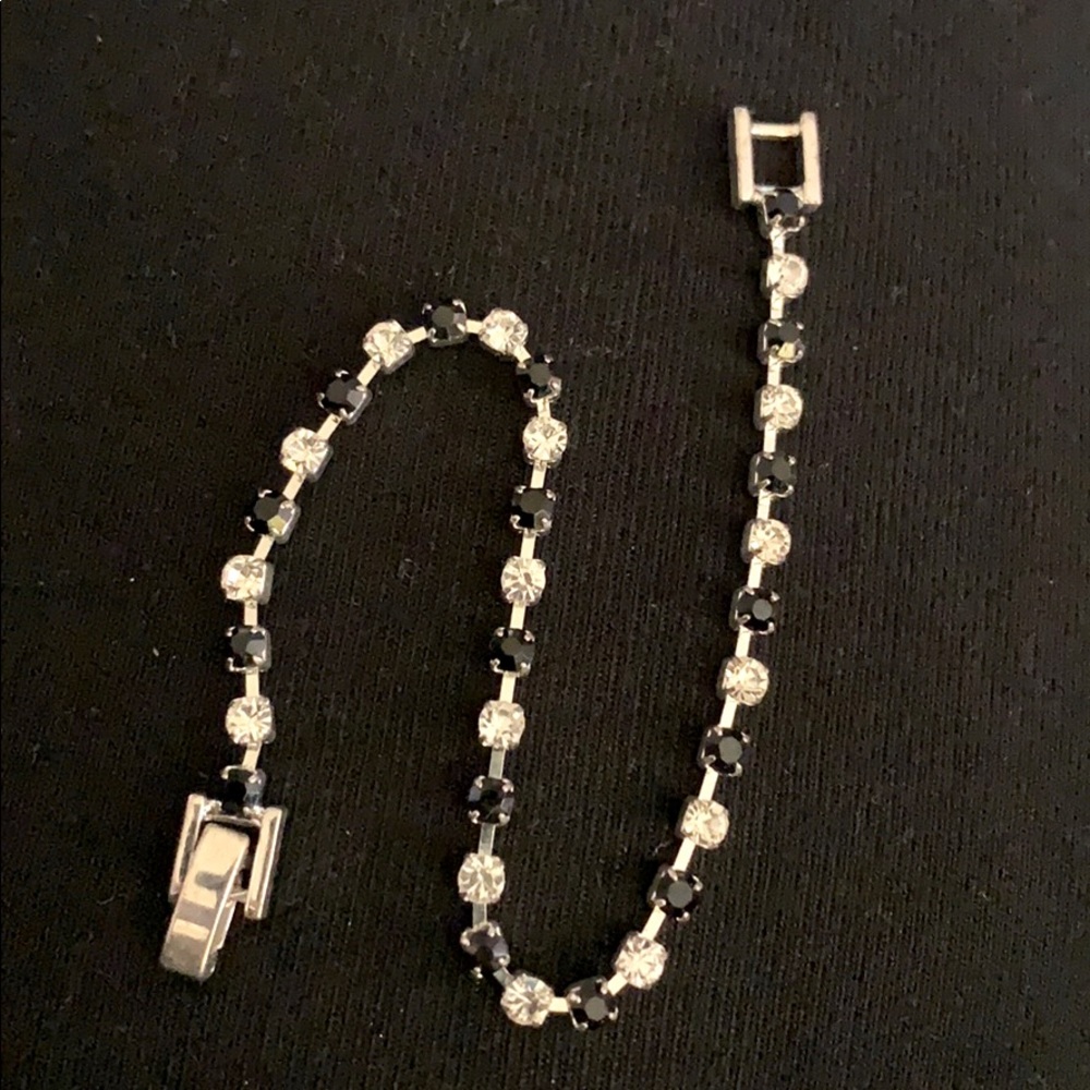 Black & white rhinestone bracelet